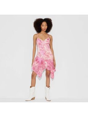 NWT Wild Fable Asymmetrical Midi Slip Dress - Pink Size Small